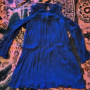 Xhilaration Blue Cold Shoulder Dress